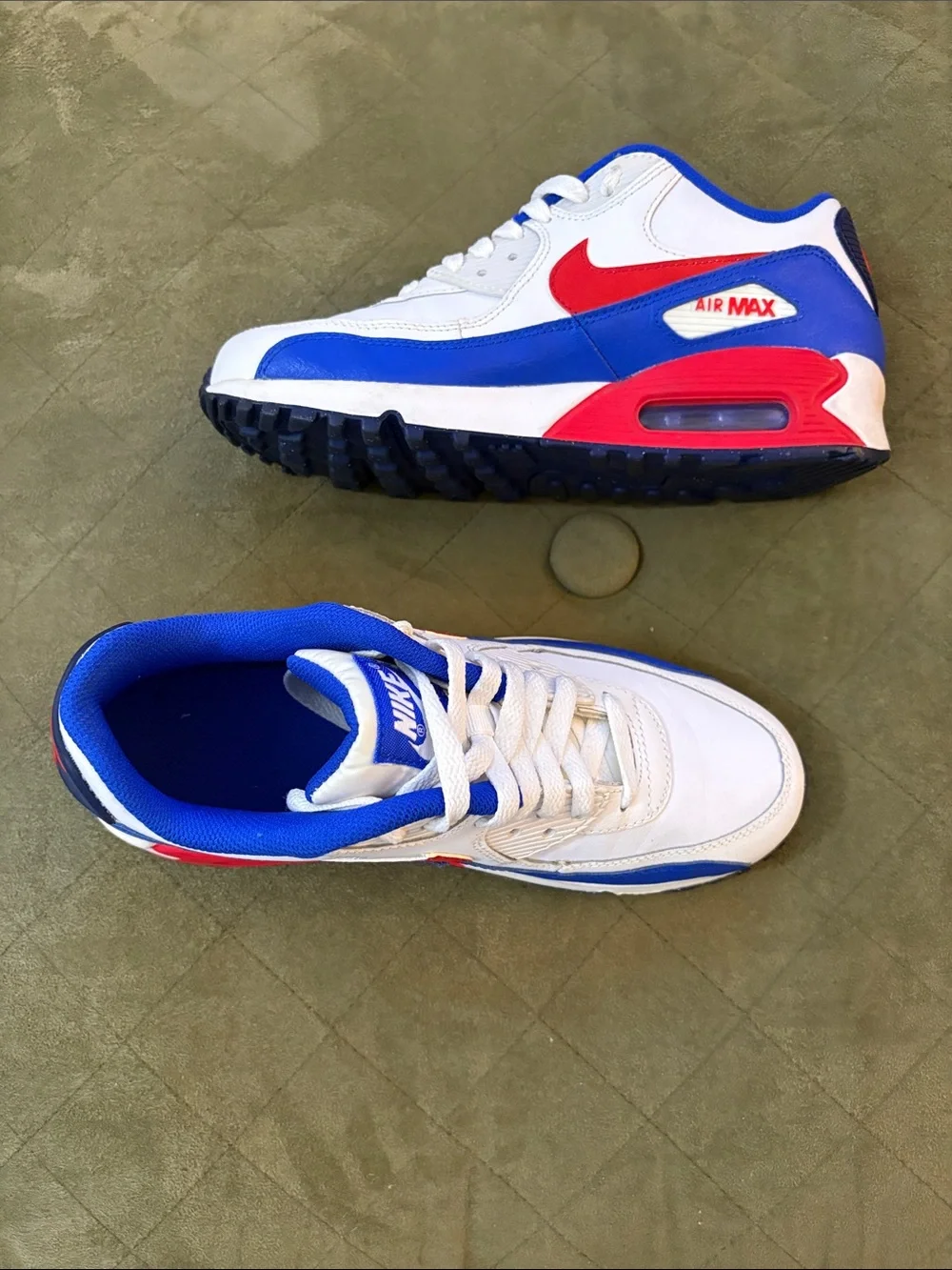 Nike Air Max 90 LTR GS 'White Blue Red